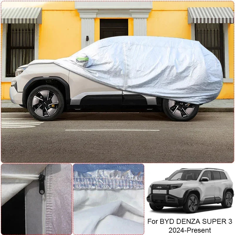 Car Thicken Cover Anti-Rain Snow Waterproof Accessories For BYD DENZA B5 B8 B9 D9 N7 N9 SUPER 3 Z9 Z9GT YANGWANG U7 U8 2023-2025 Car Mobile World