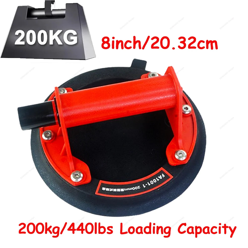 1-2Pcs 8 Inch Vacuum Suction Cup Glass Sucker Loading 200kg Heavy Duty Vacuum Lifter Industry Spreader to Tile Windshield Window CM World