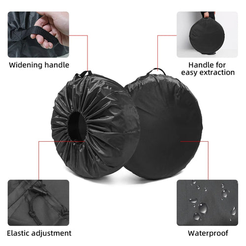 1/2/4PCS Car Auto Wheel Tire Cover Weatherproof Dust-Proof 4x4 Overland Vehicle Spare Tire Cover Case Bag Polyester CM World