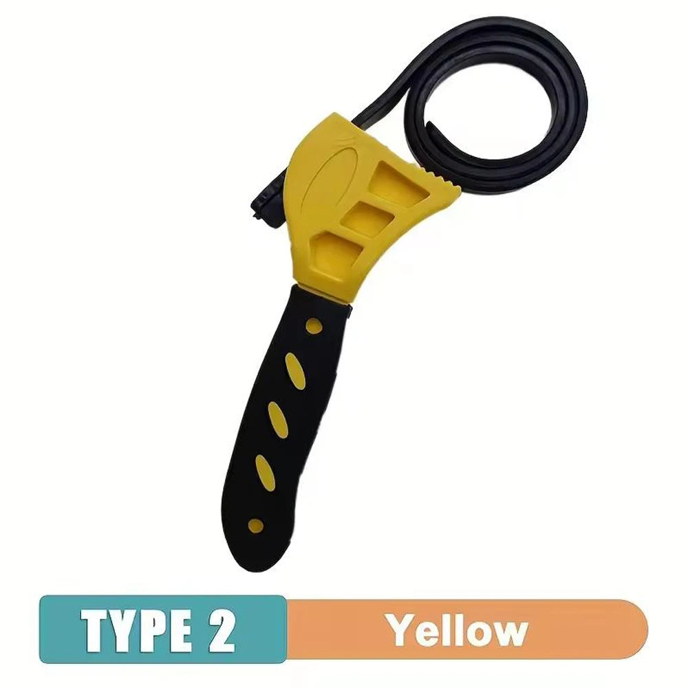 6inch Belt Wrench Oil Filter Puller Strap Spanner Chain Wrench Strap Opener, Adjustable Disassembly Tool Opener Tool Car Mobile World
