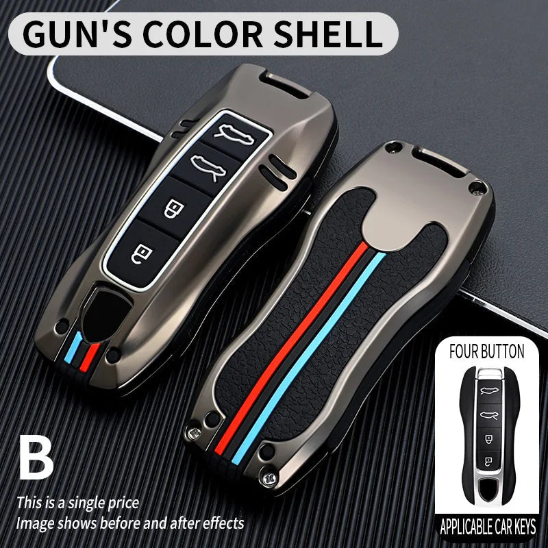 Zinc Alloy Car Smart Key Case Cover Shell Fob for Porsche New Cayenne Panamera 911 992 Taycan Car Protect Interior Accessories CM World