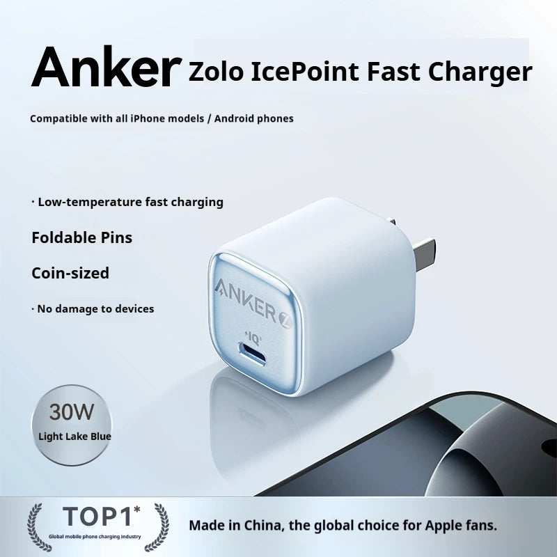 Anker 30w Pd Fast Charger Low Temperature Certified Usb C Power Adapter For Phone 16 Pro Max 15 Pro Max Charging Plug