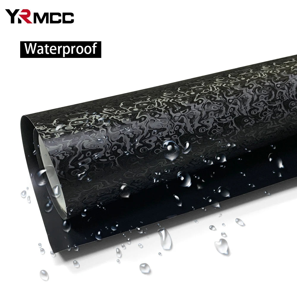 Premium PET Car Carbon Vinyl Film DIY Waterproof Car Stickers Modified Vinyl Wrap Films Color Change Film for Auto Accessories Car Mobile World