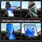 Vyvylabs Car Phone Holder 15W Wireless Charger Auto Clamping 360° Rotating Air Vent Mount for Foldable Phones Tablet Accessories