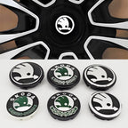 4pcs 56mm 65mm Green Black Chrome Car Wheel Center Caps for Skoda Rims Hubcaps Cover Emblem Badge Logo Auto Styling Accessories CM World