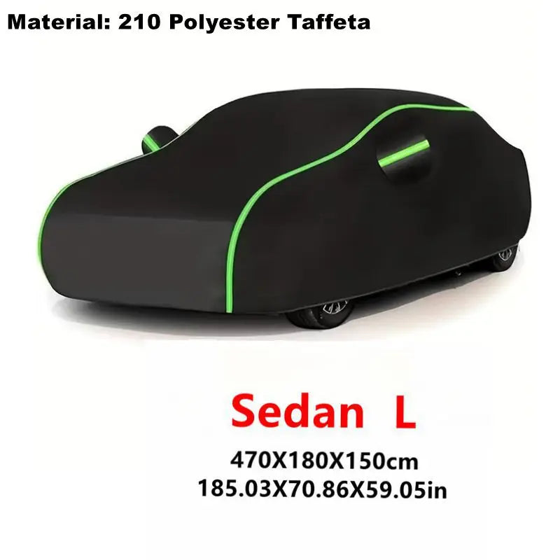Universal Car Covers With Reflective Strip Fit For Audi Mercedes Benz Volkswagen Mazda And So On Black Car Cover Dust-proof Snow Car Mobile World
