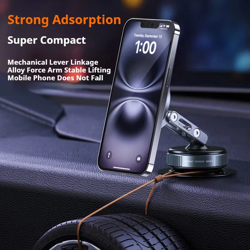 X53 Magnetic Phone Holder Rotating Folding Vacuum Suction Mag Stand For Car Navigation Gym Kitchen Streaming Bracket CM World