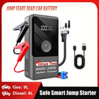 Car Jump Starter 8000A Power Bank 200PSI Pump Air Compressor Emergency Battery Booster Power Bank Start