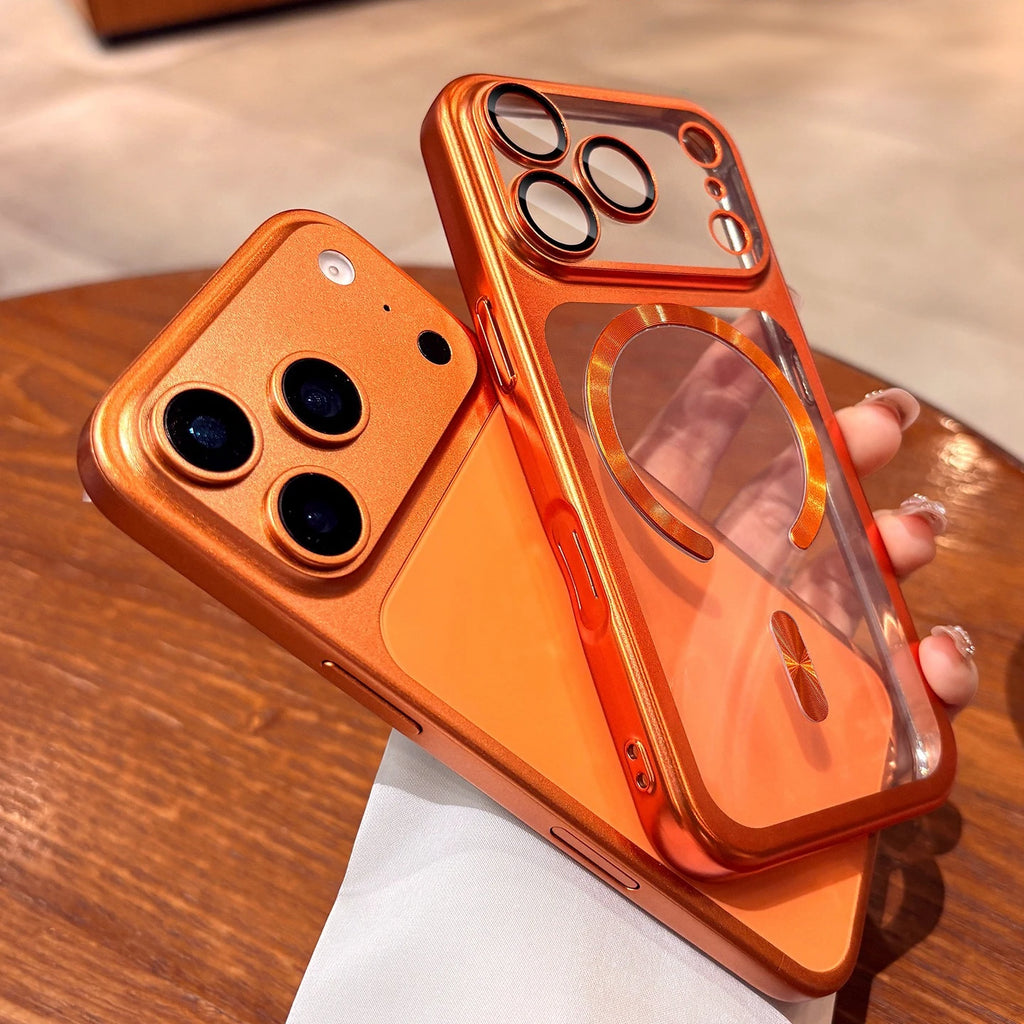 for iPhone17 Luxury Transparent Plating Magsafe Case for iPhone 17 Pro Max 17Pro Air Original Soft TPU Camera Protector Cover Car Mobile World