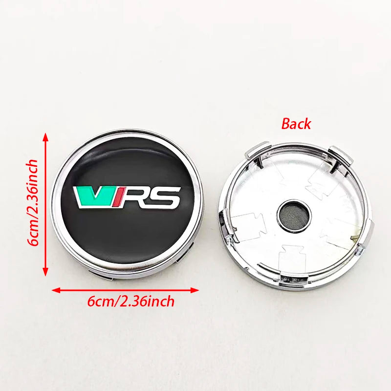 4Pcs 60mm Car Wheel Hub Caps Cover Rim Logo V VRS Badge For Skoda Fabia Octavia Rapid Kodiaq Superb A4 A5 Mk3 karoq Accessories