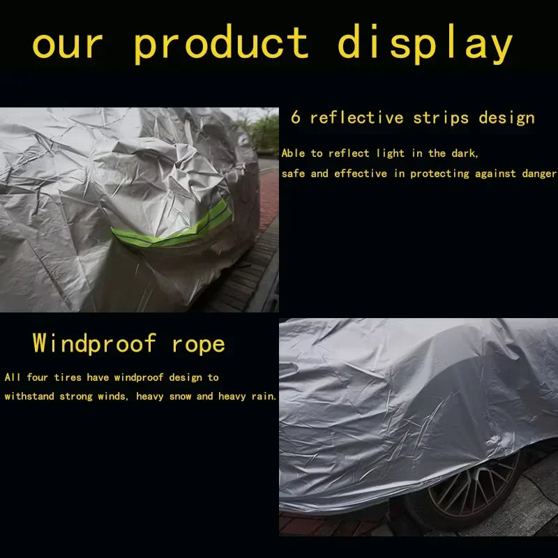 Waterproof Car Cover For Fiat Panda Auto Outdoor Anti-UV Sun Shade Rain Snow Scratch Resistant Cover