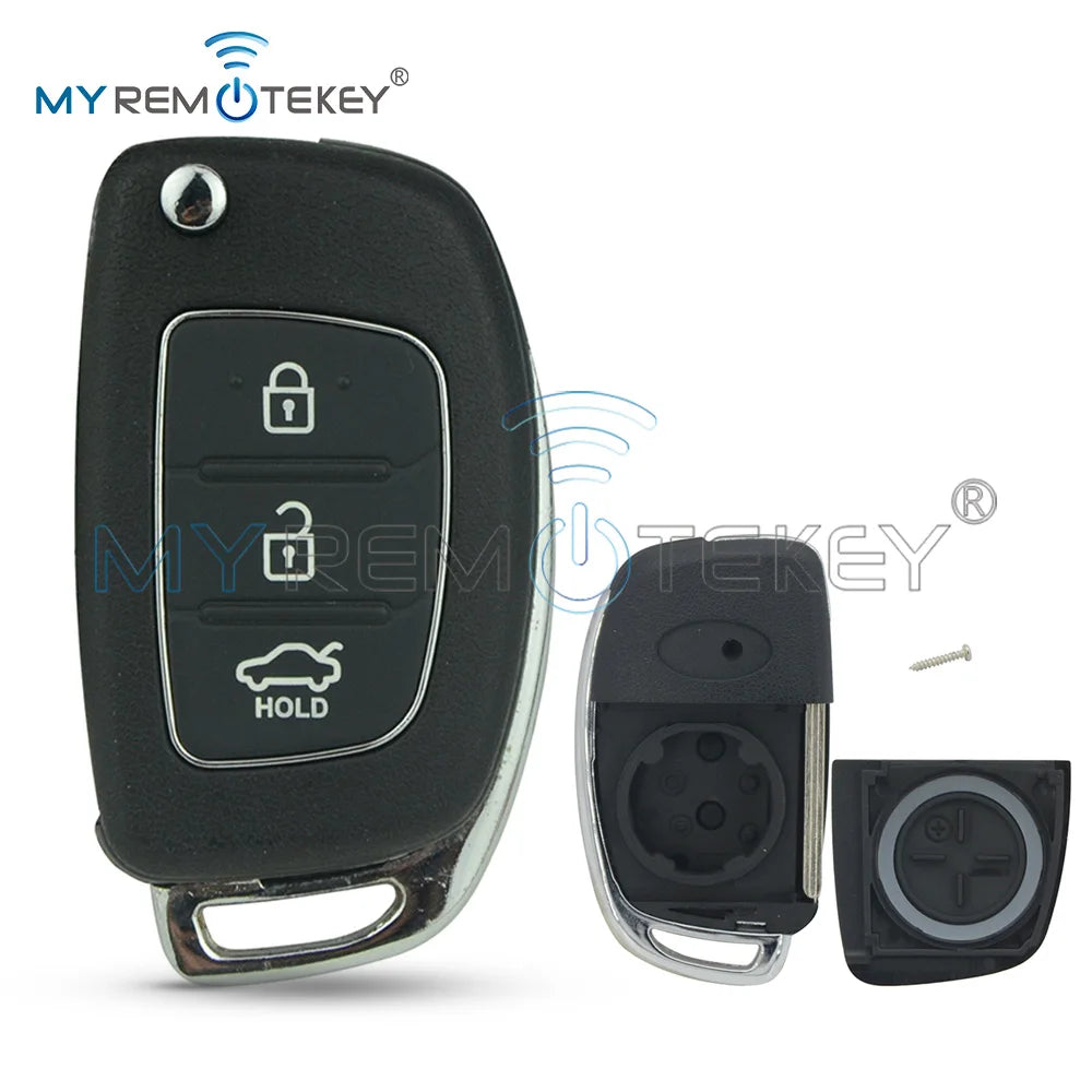 REMTEKEY FCC ID RKE-4F08 Flip remote key shell for Hyundai i20 i30 3 button CM World