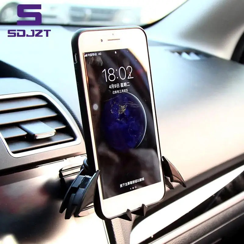 1PC Bat-shaped Gravity Buckle Type Car Phone Holder Air Outlet Navigation Support Frame Suitable For All 4-6.5 Inch Devices