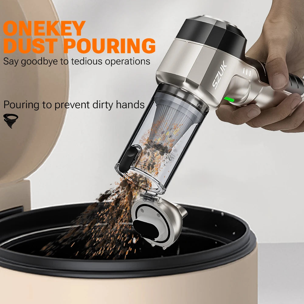SZUK 9998700PA Car Vacuum Cleaner Strong Suction Cordless Wireless Cleaner Portable HandHeld Vacuum Cleaner Cleaning Machine CM World