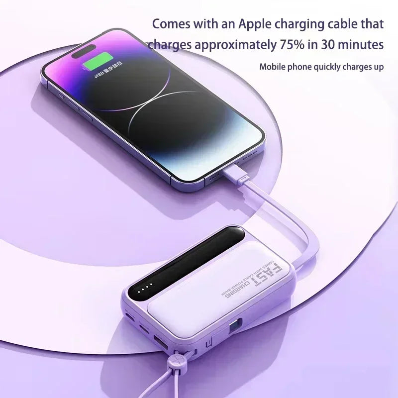 500000mAh Power Bank BuiIt in 4 Lines Super Fast Charging Large Capacity Portable External Battery for All Phones 2026