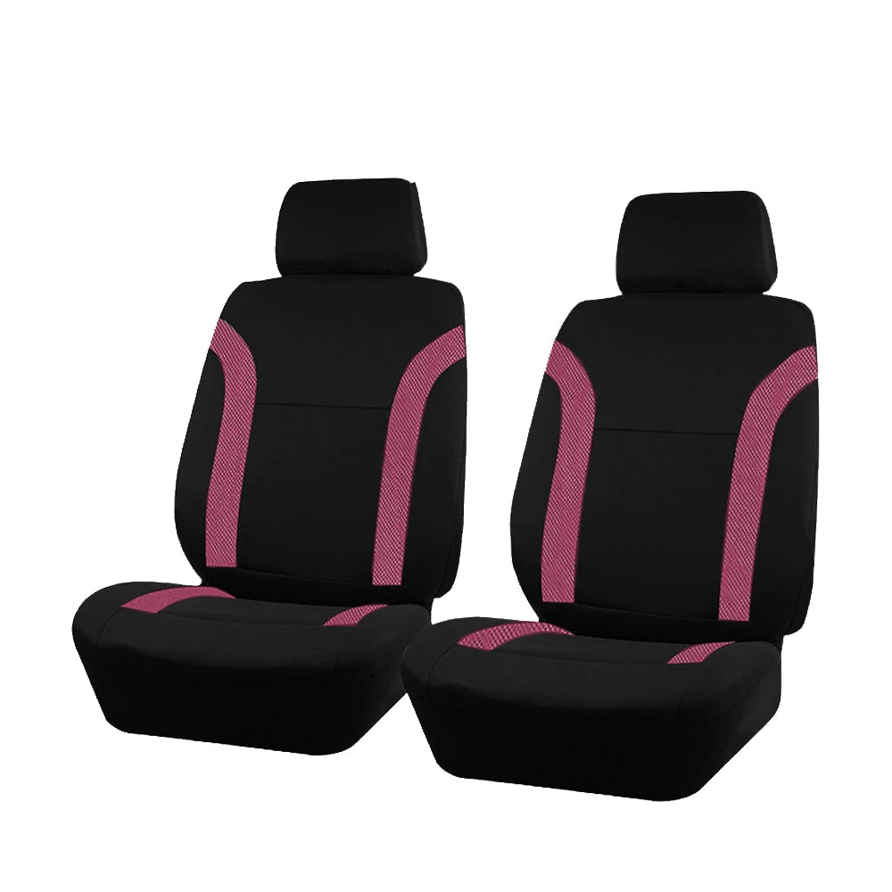 AUTO PLUS Sports Universal Polyester Car Seat Cover Set Fit Most Car Plain Fabric Bicolor Stylish Car Accessories Seat Protector CM World