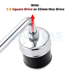 1/2" Square Dr. Steel 74mm Oil Filter Wrench Cap Housing Tool Remover 8 Flutes Universal For FIAT Car Mobile World