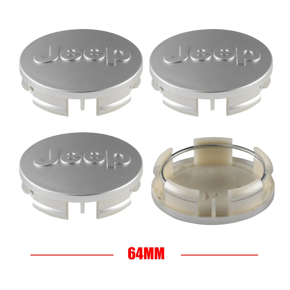 4Pcs 55/64MM Car Wheel Center Hub Cap Styling Accessories For Jeep Wrangler Renegade Compass Gladiator Cherokee JL Grand JK Patr CM World