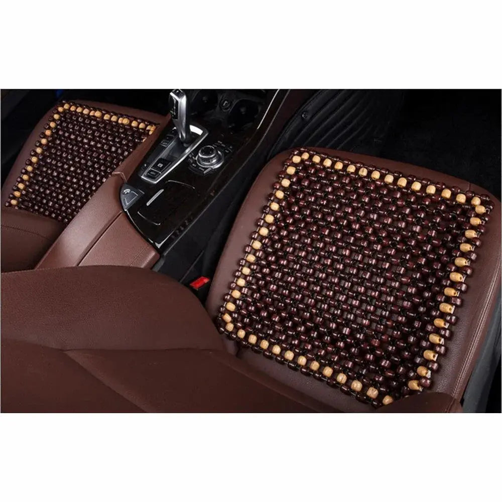 Car Seat Cushion Summer Breathable Cooling Wood Bead Seat Cover Pad Office Massage Cushion Air Ventilation Mesh Mat Cushion Pad Car Mobile World