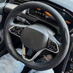 Leather D cut Auto Steering Wheel Cover Ultra-Thin Breathable Non-Slip D Shape Sport Car Steering Wheel Protector Accessories CM World