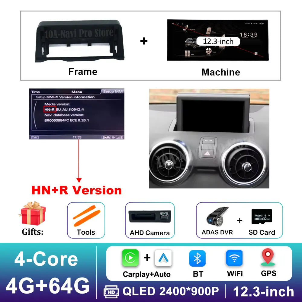 Car Video Multimedia player Stereo for Audi A1 2013 - 2018 Android 16 Wireless Carplay WiFi Auto Accessories GPS Navigation BT CM World