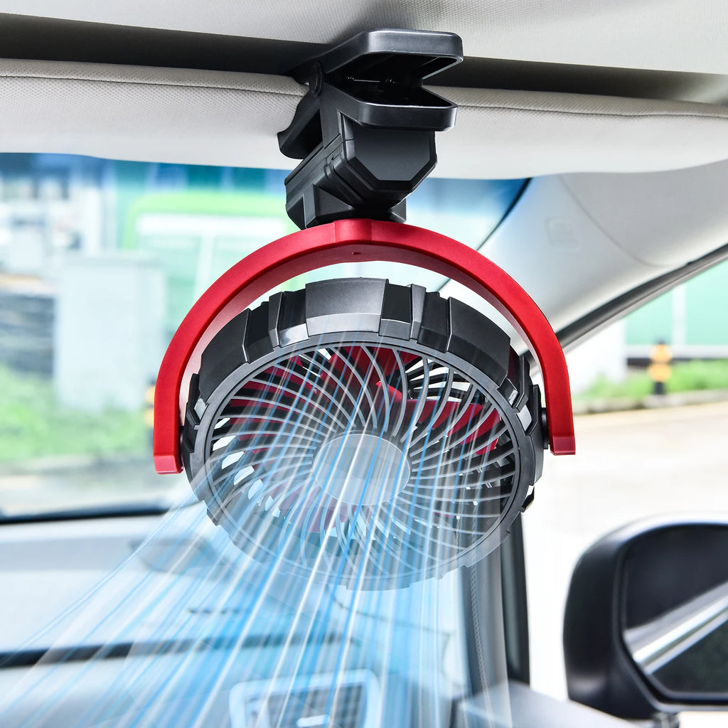 Hipacool Car Cooling Clamp Fan 2000mAh USB Rechargeable Fan Burshless Cooler 900° Rotatable Portable Cooling Tool Car Electronic CM World