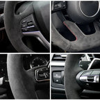 Custom Car Steering Wheel Cover Soft Suede M Sport M3 E90 E91 E92 E93 E87 E81 E82 E88 X1 Steering Wrap Braid Cover For BMW E84 CM World