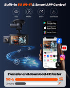 Kocam 3 Camera WIFI GPS 4K Dash Cam Car Dvr Interior Vehicle Three Way Channel Dvrs Recorder Video Registrator Dashcam Camcorder Car Mobile World