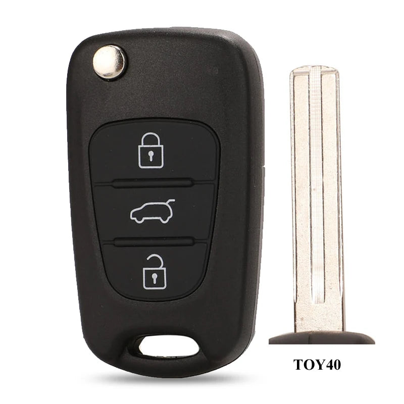 jingyuqin 10pcs Remote Flip Key Shell For Kia K2 K5 Sorento Sportage Rio Hyundai I30/IX35 Accent 3Button Car Folding Key Housing CM World