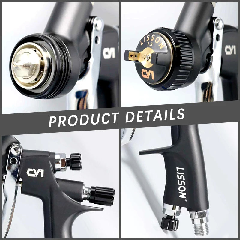 CV1 High Quality Spray Gun Lisson Car Paint Spray Gun 1.3mm Nozzle Paint Gun Water Based Air Spray Gun Airbrush CM World