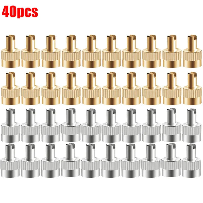 40-10PCS Tire Valve Stem Cap Full Copper Slotted Head Stem Cover with Core Removal Tool Wheel Valve Covers for Auto Motorcycle