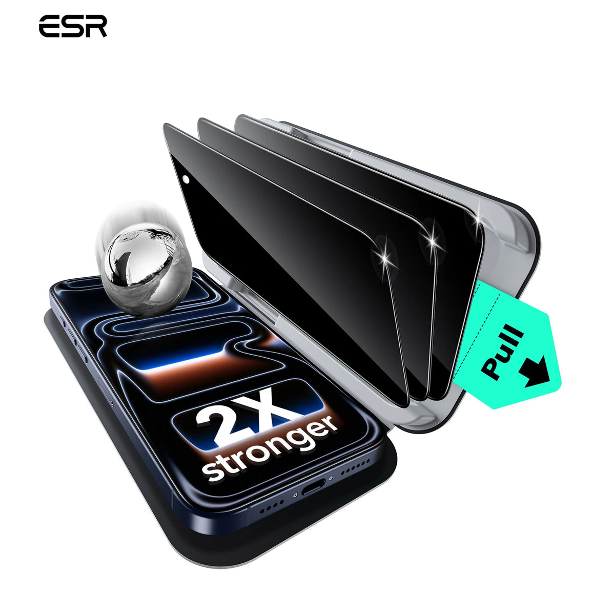 ESR Tempered Glass Screen Protector for iPhone 18/17/16/15/14/13 Series Military Grade Privacy/High Definition Protective Film