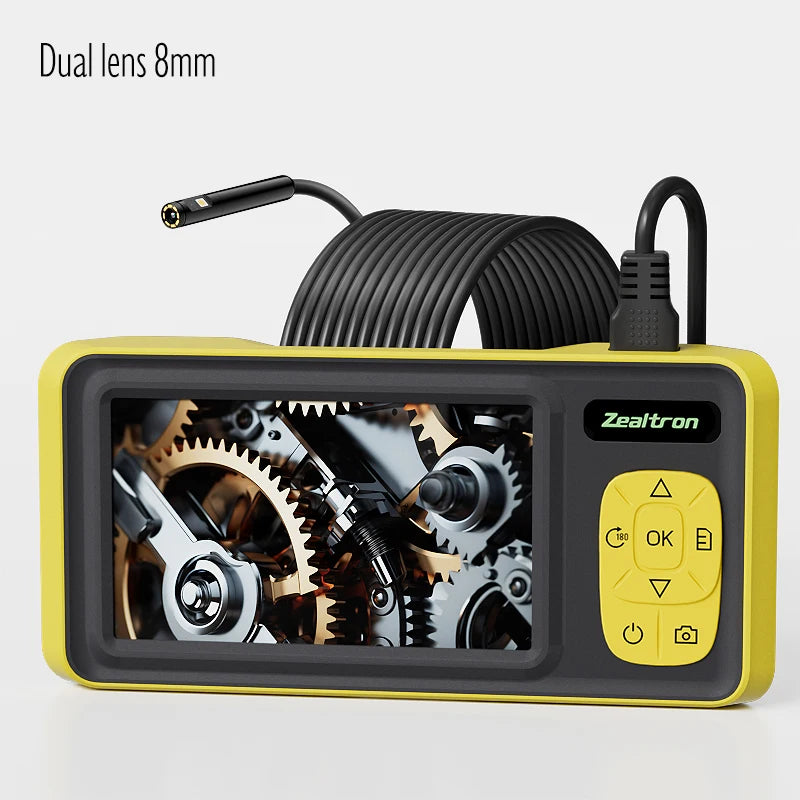  1-15m 1080P Industrial Endoscope 4.3'' IPS Screen Detachabe Design, IP67 Borescope Autofocus 8mm Lens 1920P for Inspection Car