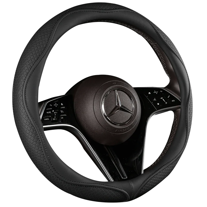 Car Anti-Slip Leather Steering Wheel Cover Universal Car Steering Wheel Protective Cover Fashion Style 38cm Sport Style Cool CM World