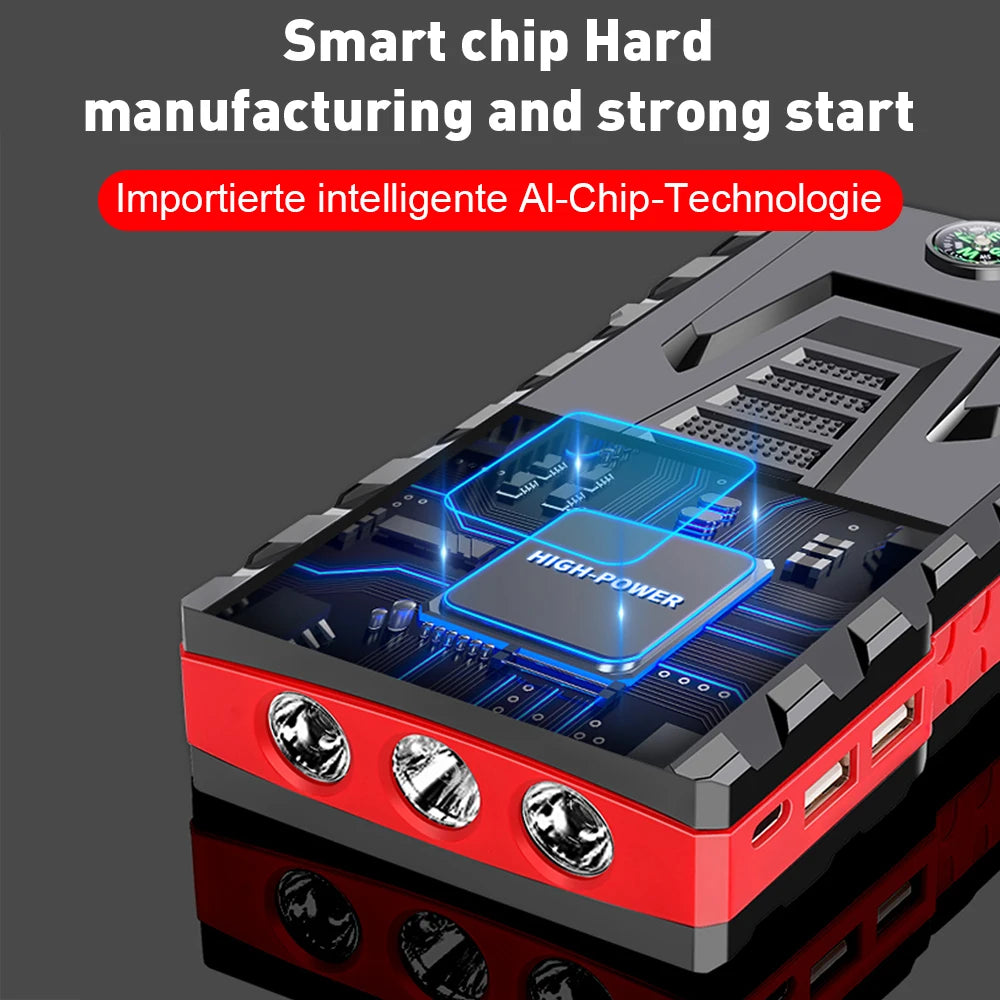 Portable 12V Car Jump Starter 99800mAh Auto Battery Booster Dual USB Emergency Power Pack with LED Light Car Mobile World