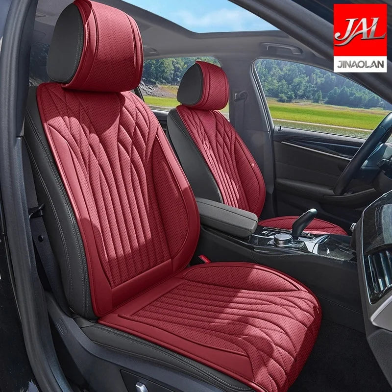 Front 2-seater Car Seat Cushion, Luxurious Nappa Leather, Suitable for All Seasons, Comfortable, Breathable and Wear-resistant, Easy to Install, Suitable for Sedans SUV, Truck and Car Interior High-end Accessories