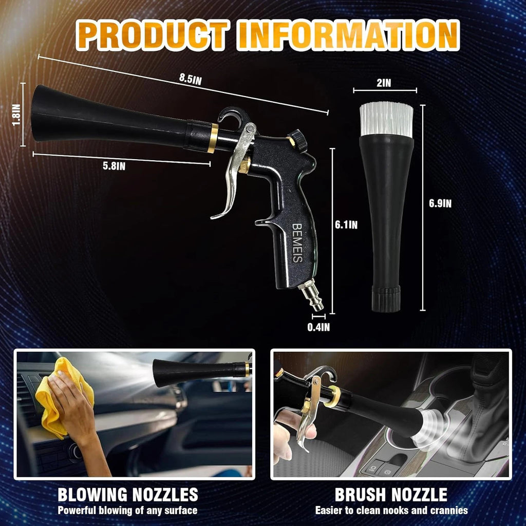 Tornador Air Blow Gun Car Interior Cleaning Tornado Gun High Pressure Car Detailing Cleaning Tool with Nozzle CM World