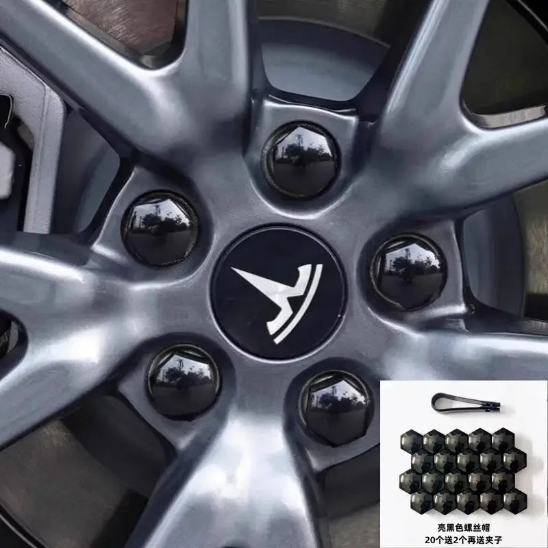 56/57MM 4PCS 29PCS for Tesla Model Y Model 3 S/X Dust-proof Cover Wheel Car Wheel Hubcap Center and Tire Cap Screw Accessories