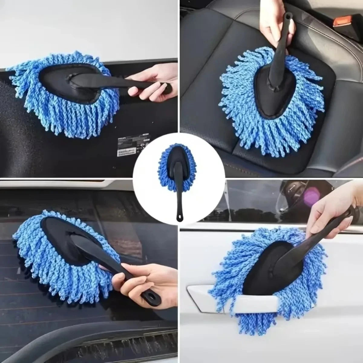 20pcs All-round Car Motorcycle Cleaning Kit Blue Vent Brush Short Long Handle Dust Brush Wheel Brush Uses For Auto Care