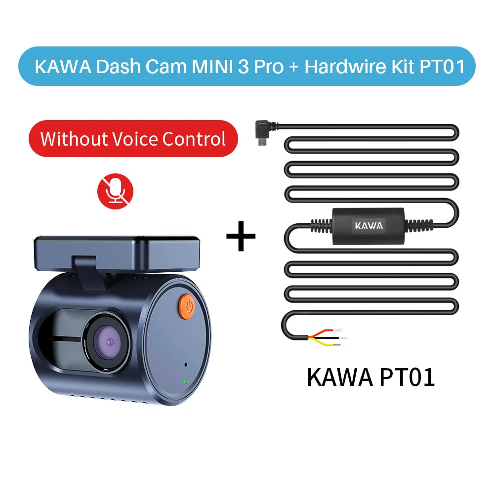 2K KAWA MINI 3 Pro Cameras for Car DVR Tiny Dash Cam 24 Parking Auto Video Recorder WiFi APP Voice Control Car dashcam Car Mobile World