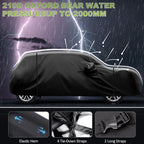 Car Covers for Mini Cooper 2-Door 2002-2024 Waterproof with Door Zipper Windproof Bands for Snow Rain Dust Hail Protection Black