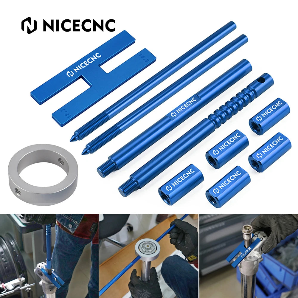 NICECNC Motorcycle Double Ended Fork Cartridge Damper Rod Holding Plate Tool for 13.3/14.3mm Cartridge Rod for KTM Honda Yamaha CM World