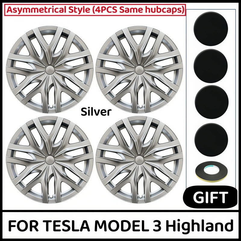 4PCS HubCap for New Tesla Model 3 Highland 2025 18 Inch Performance Replacement Wheel Cap Auto Full Rim Cover Accessories 2024