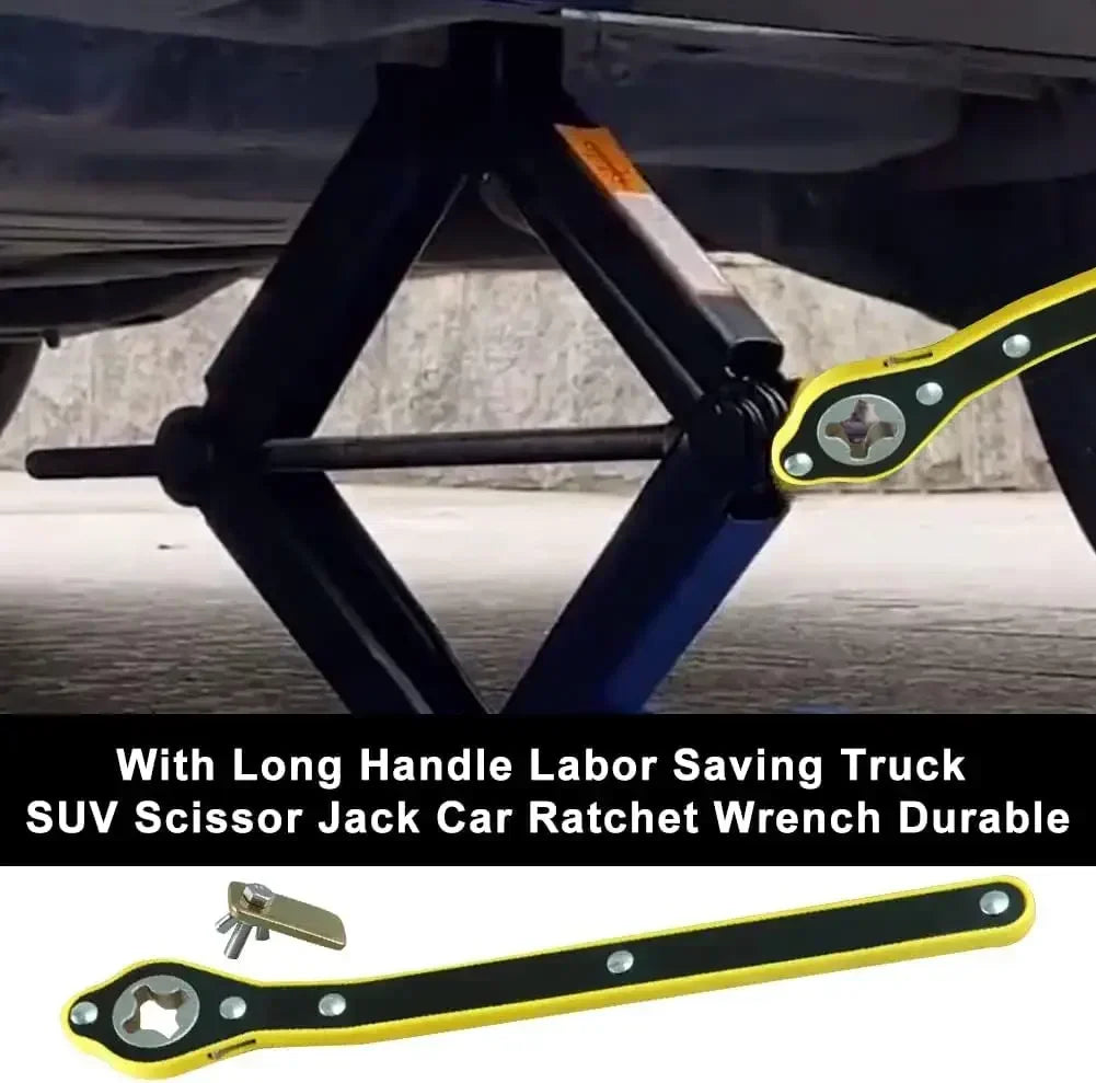 Car Labor-saving Jack Ratchet Wrench Scissor Jack Garage Tire Wheel Lug Wrench Handle Labor-saving Wrench Car Repair Tool CM World