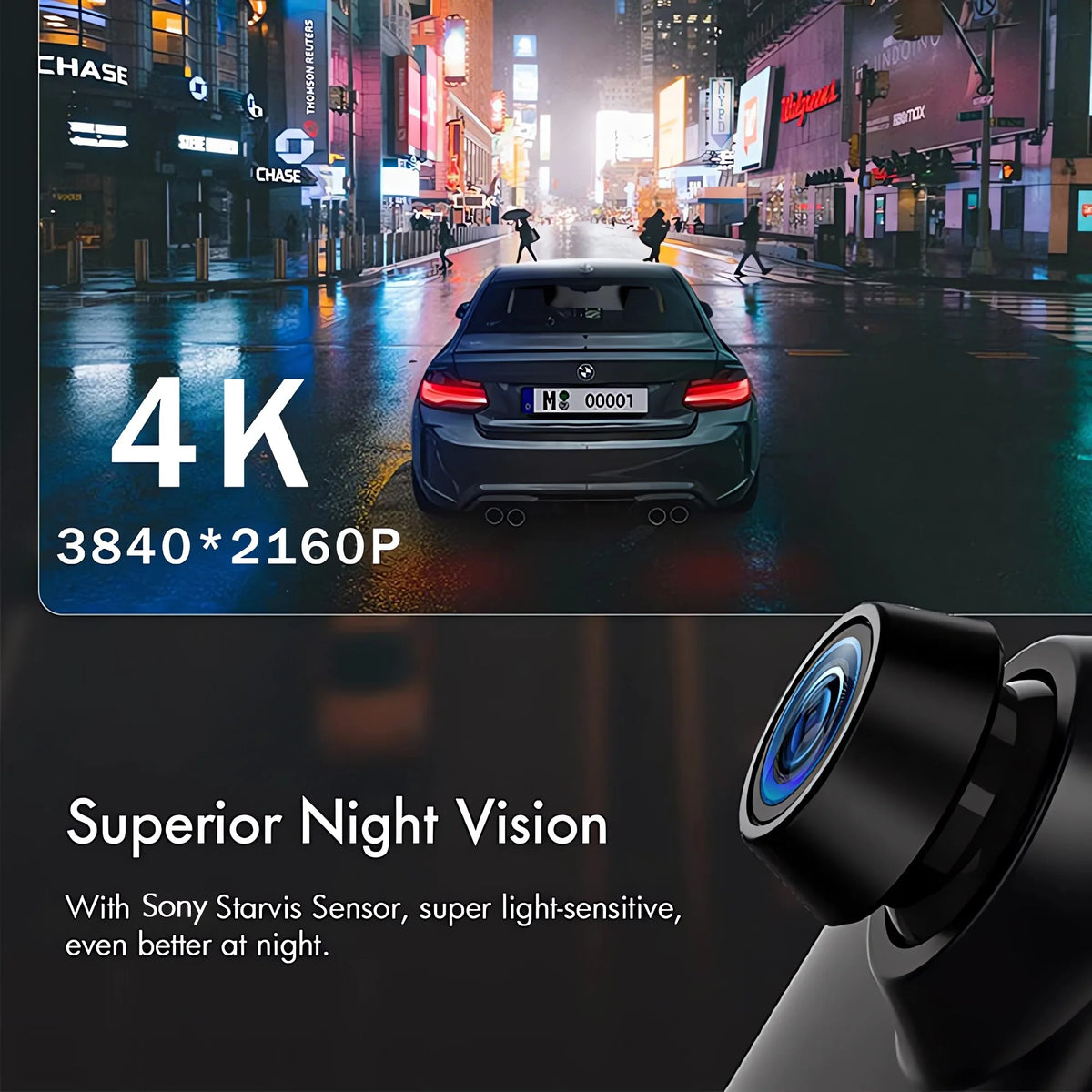 10 Inch 4K 2160P Dash Cam Wifi GPS Car Dvr Dual Lens Dashcam Stream Rear View Mirror IPS Video Drive Recorder Camera Registrar