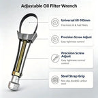 Adjustable Steel Strap Wrench 60-120mm Car Oil Filter Removal Wrench Automobile Maintenance Hand Tool