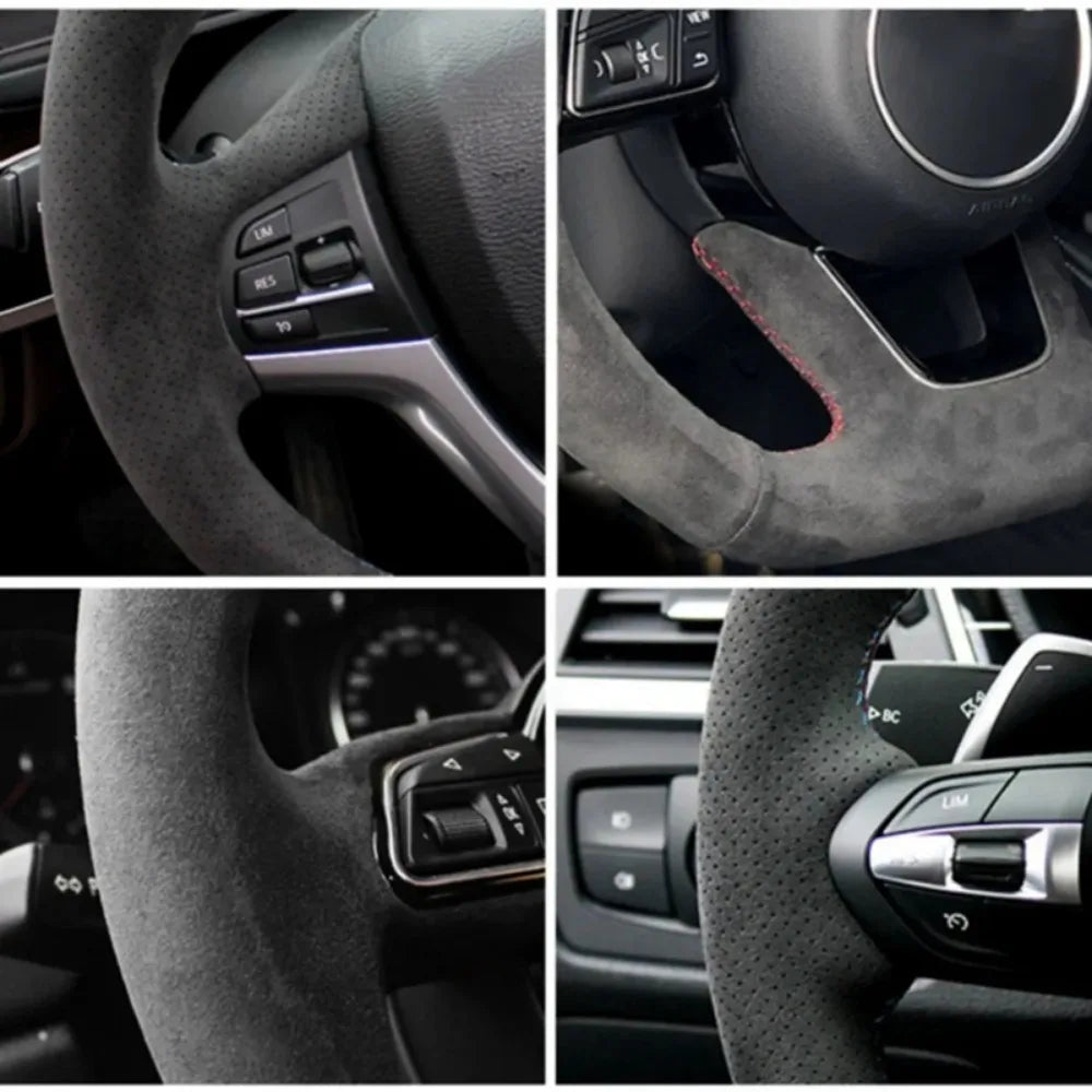 Car Steering Wheel Cover Carbon Fiber Leather For Mercedes Benz W176 W246 W205 C117 C218 X218 W213 X156 X253 W166 X166 EQV W447 CM World