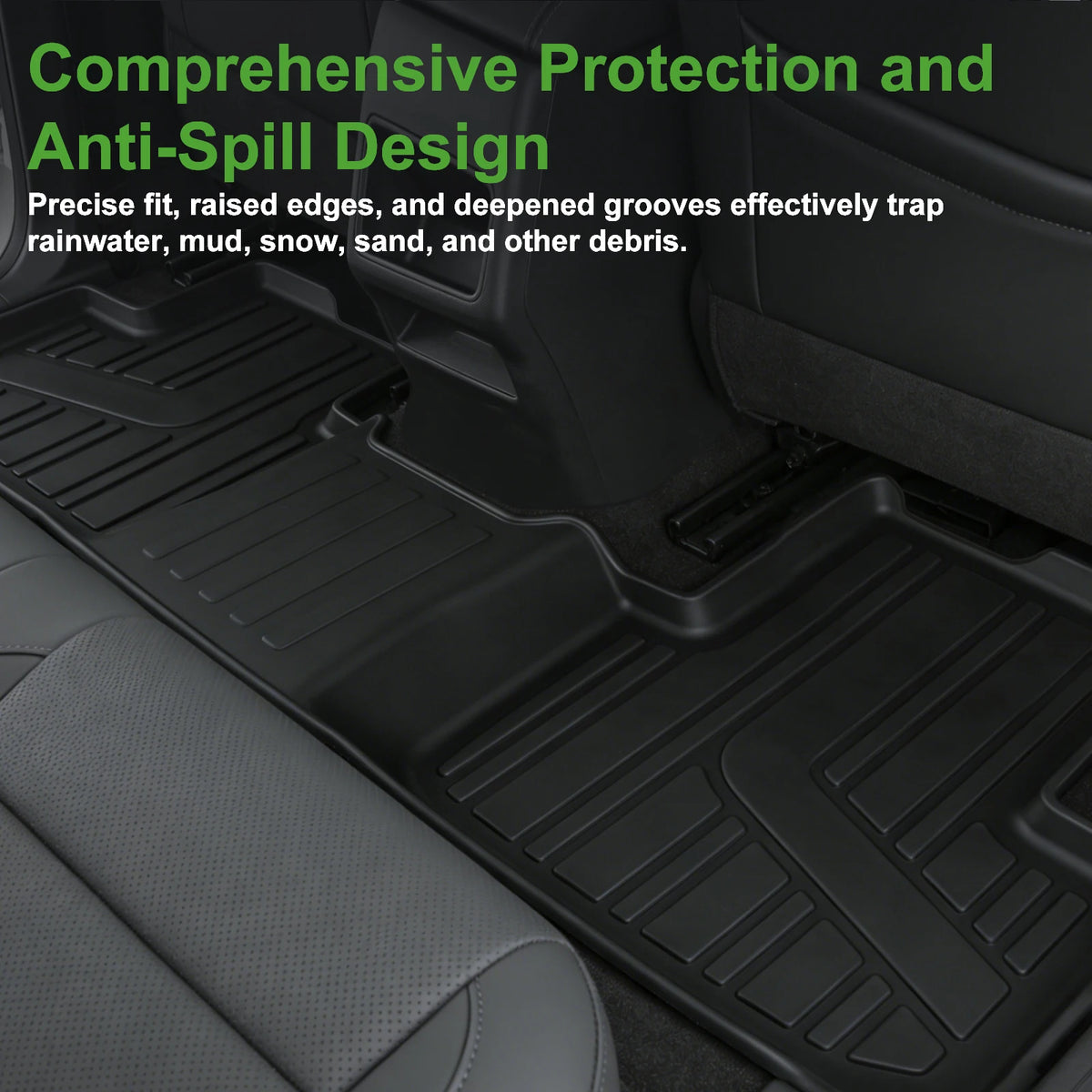 4-Pcs TPE Car Floor Mats Custom Fit For Toyota RAV4 Petrol Version 2019-2025 All Weather Waterproof Anti-Slip Easy Clean Floor Liners