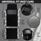 Bling Car Floor Mats Full Set, Universal Fit Most Cars,SUV, 4 pcs Sparkle Glitter Diamond Carpet for Women with Anti-Slip Pad