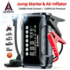AEGNITE 23000A 10-in-1 Portable Car Emergency Start Jump Battery Charger 12V with Optional 150PSI Air Pump LED Light USB Type-C & USB Output Quick Charge